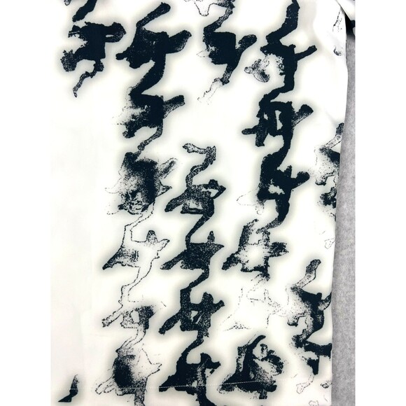 GSTQ Houndstooth Quarter Zip Mens Large Black White Athletic Pullover Streetwear - Picture 5 of 15